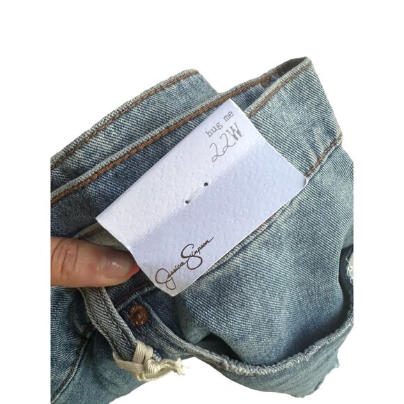JESSICA SIMPSON Denim Distressed Hug Me Shorts 22 W NEW - Picture 4 of 7